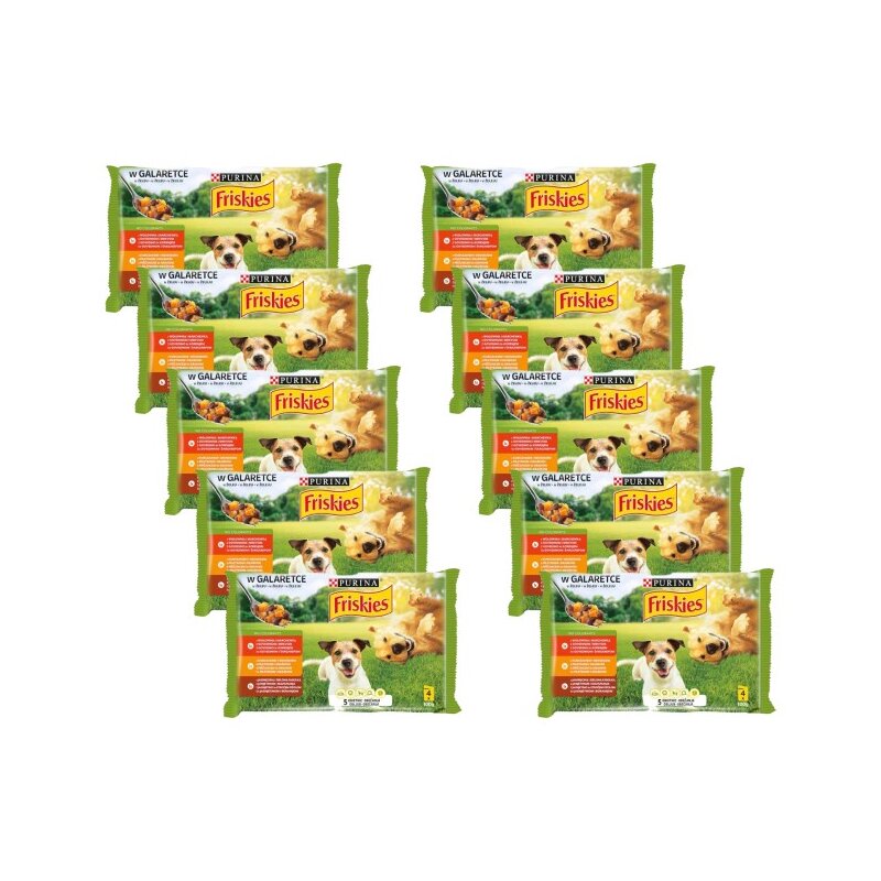 Karma dla psa FRISKIES Adult Wołowina, Jagnięcina i Kurczak (40 x 100 g)