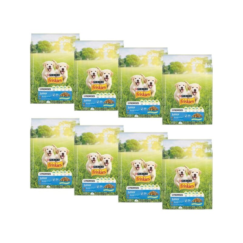 Karma dla psa FRISKIES 5 Promisses Junior Kurczak Warzywa i Mleko 8 x 3 kg