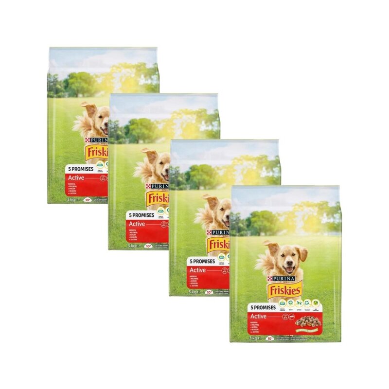 Karma dla psa FRISKIES 5 Promisses Active Wołowina 4 x 3 kg