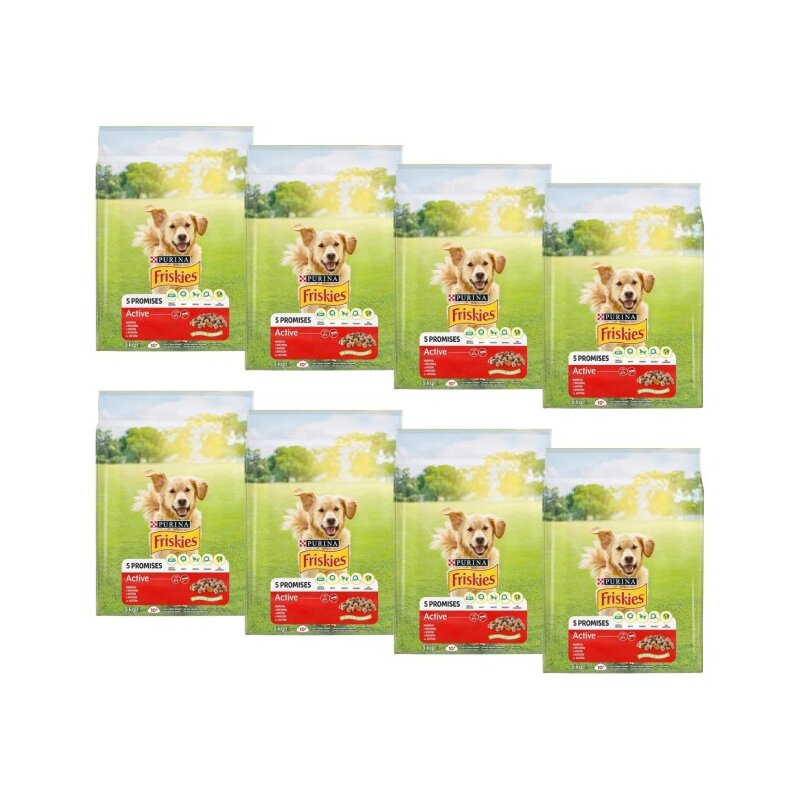 Karma dla psa FRISKIES 5 Promisses Active Wołowina 8 x 3 kg