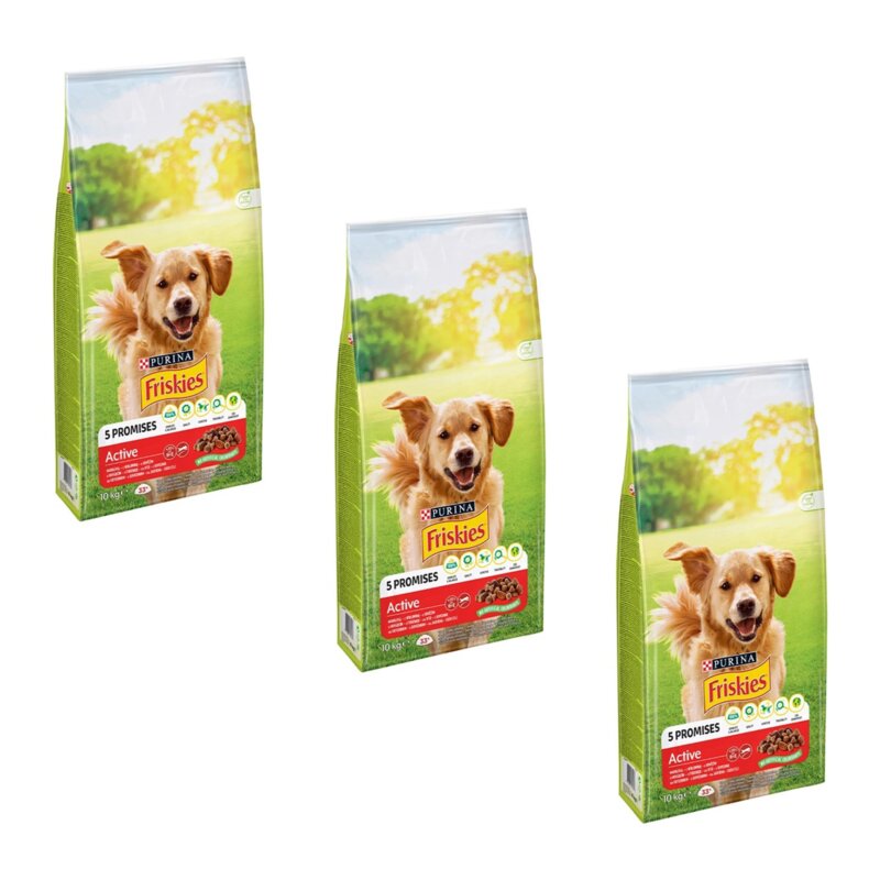 Karma dla psa FRISKIES Active Wołowina 3 x 10 kg