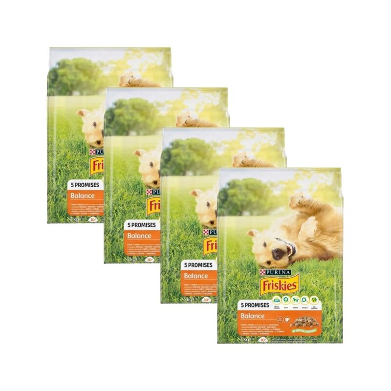 Karma dla psa FRISKIES 5 Promisses Balance Kurczak, Wołowina i Warzywa 4 x 3 kg