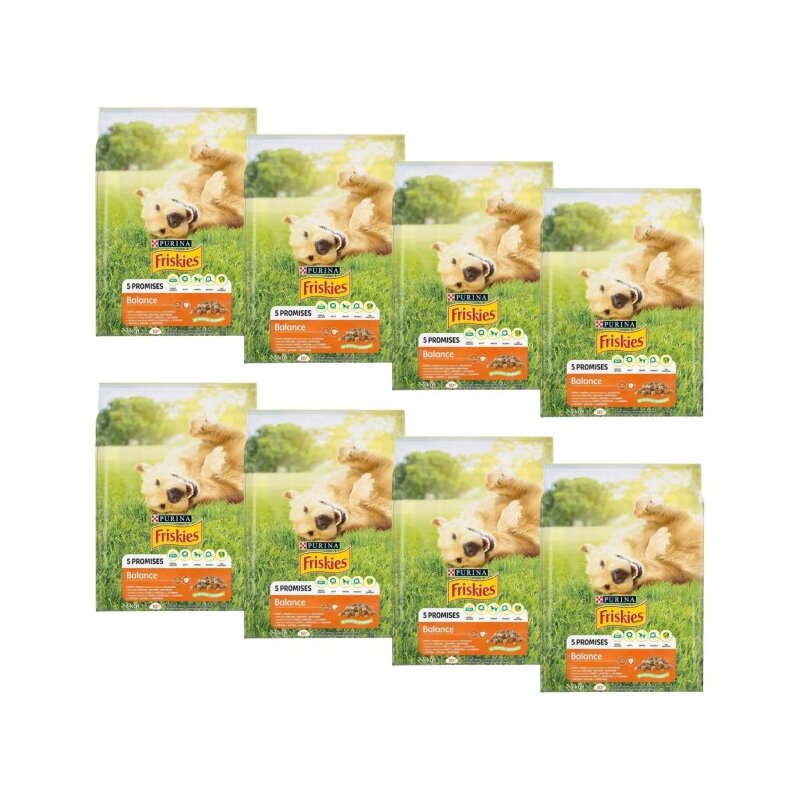 Karma dla psa FRISKIES 5 Promisses Balance Kurczak, Wołowina i Warzywa 8 x 3 kg