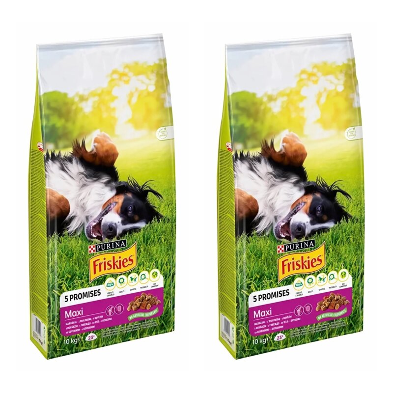 Karma dla psa FRISKIES 5 Promises Maxi Wołowina z warzywami 2 x 10 kg