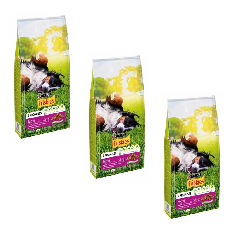 Karma dla psa FRISKIES 5 Promises Maxi Wołowina z warzywami 3 x 10 kg