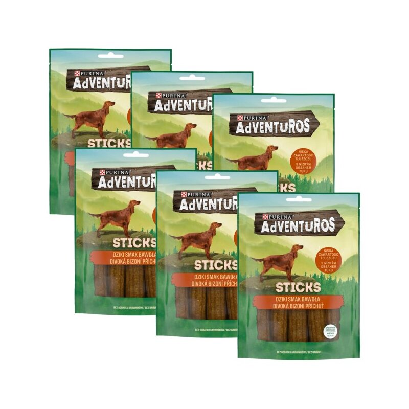 Przysmak dla psa ADVENTUROS Sticks Dziki Smak Bawoła 6 x 120 g