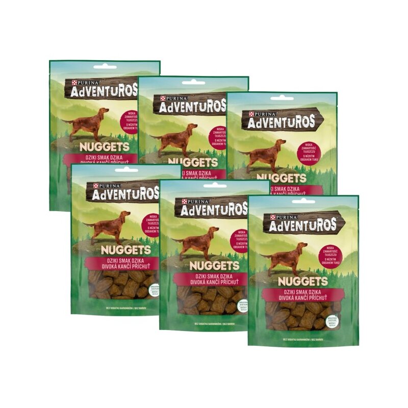 Przysmak dla psa ADVENTUROS Nuggets Dziki smak dzika 6 x 90 g