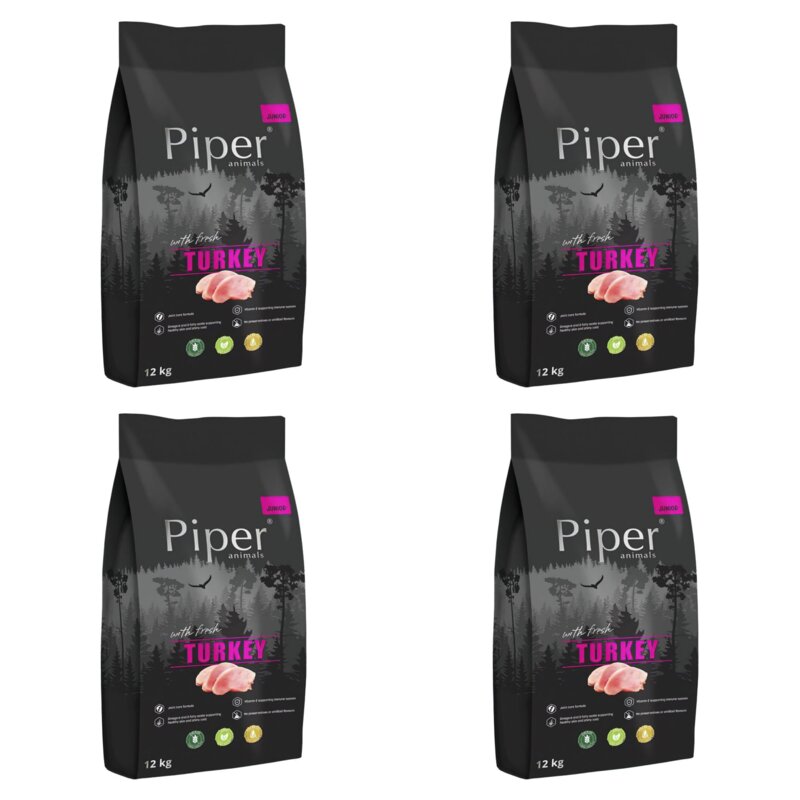 Karma dla psa PIPER Junior z indykiem 4 x 12 kg