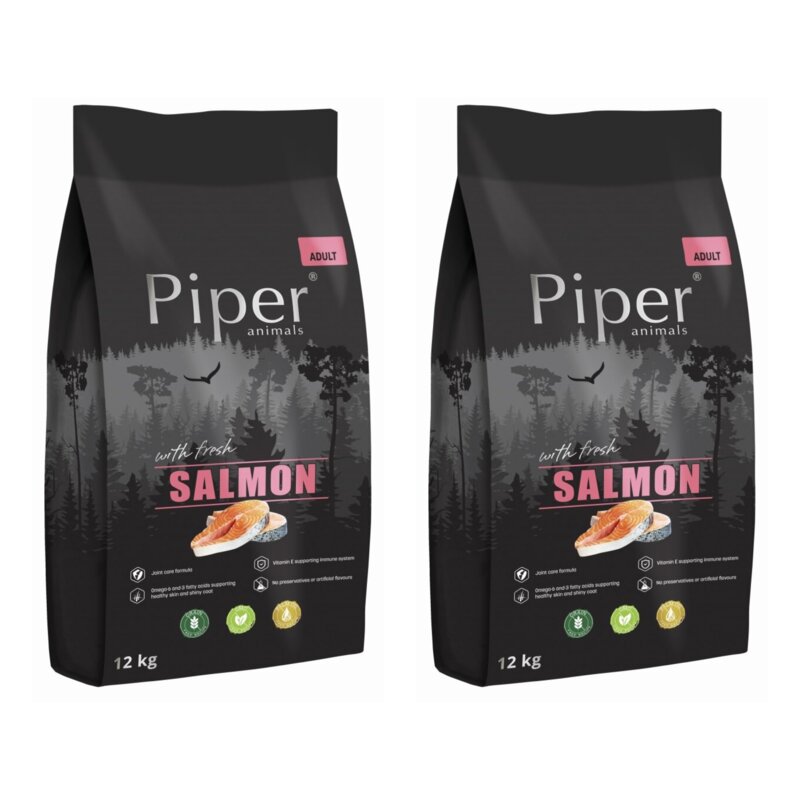 Karma dla psa PIPER Animals z łososiem 2 x 12 kg