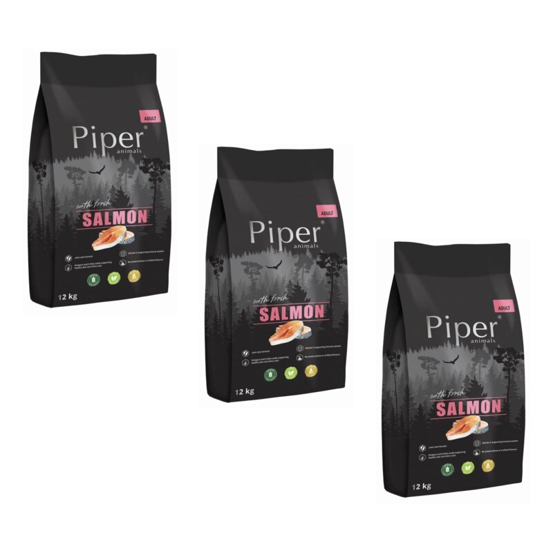 Karma dla psa PIPER Animals z łososiem 3 x 12 kg