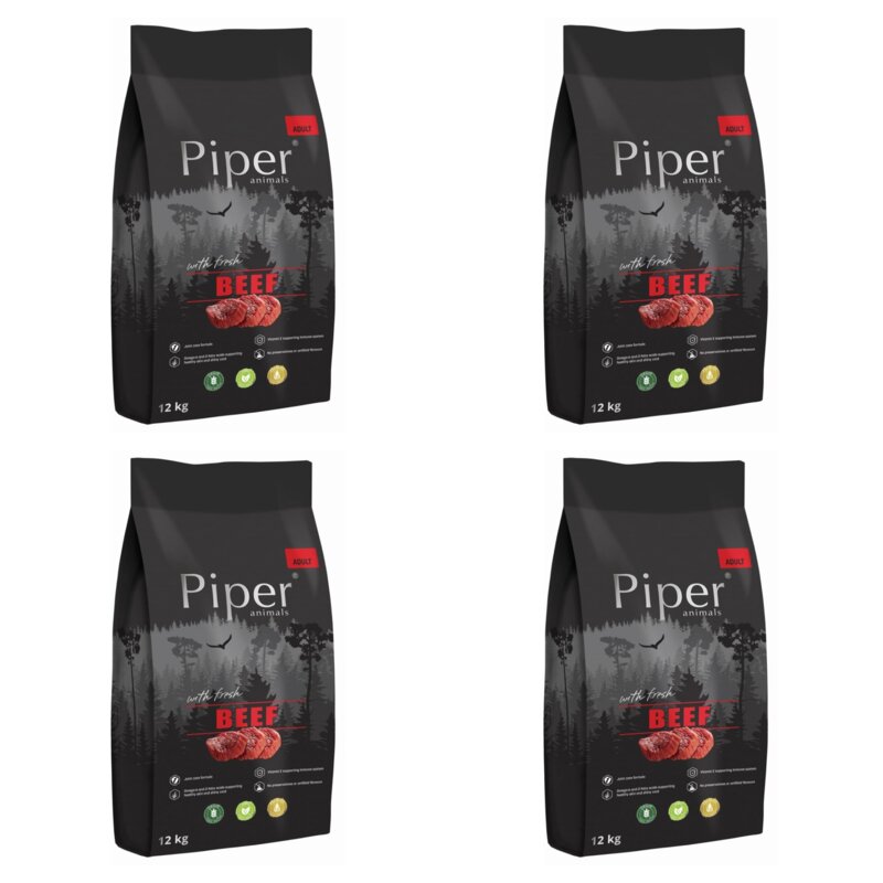 Karma dla psa PIPER Animals z wołowiną 4 x 12 kg