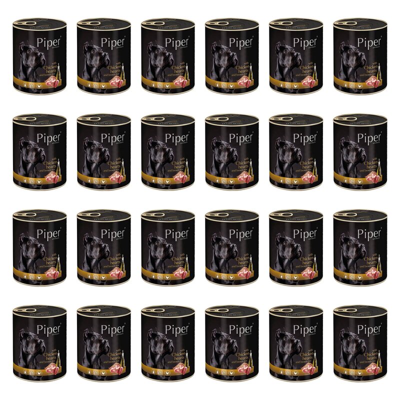 Karma dla psa PIPER Animals z sercami kurczaka i brązowym ryżem 24 x 800 g