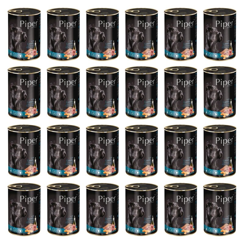 Karma dla psa PIPER Animals z jagnięciną, marchewką i brązowym ryżem 24 x 400 g