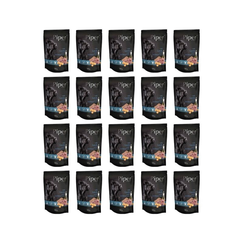 Karma dla psa PIPER Animals z jagnięciną, marchewką i brązowym ryżem 20 x 500 g