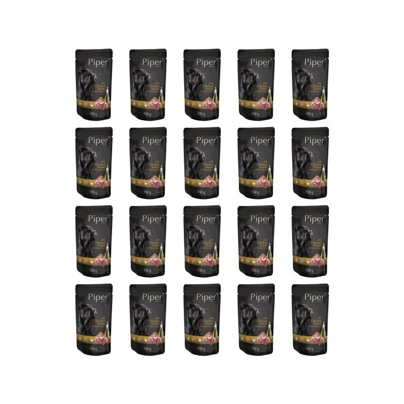 Karma dla psa PIPER Animals z sercami kurczaka i brązowym ryżem 20 x 150 g