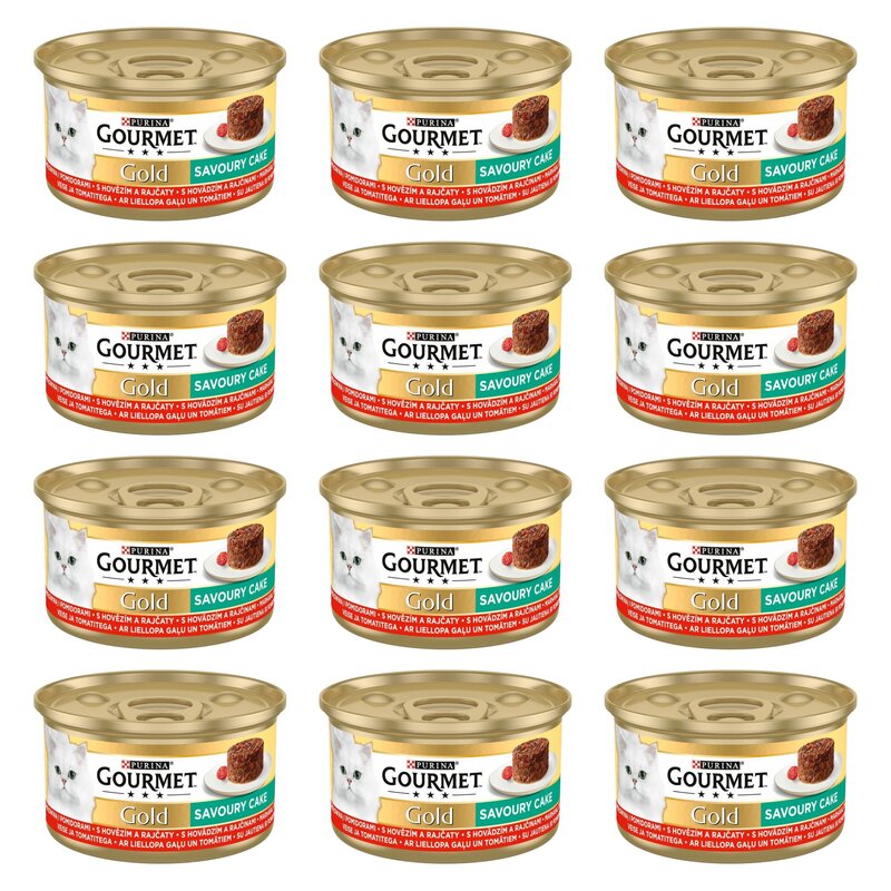 Karma dla kota GOURMET Gold Savoury Cake Wołowina z Pomidorami 12 x 85 g