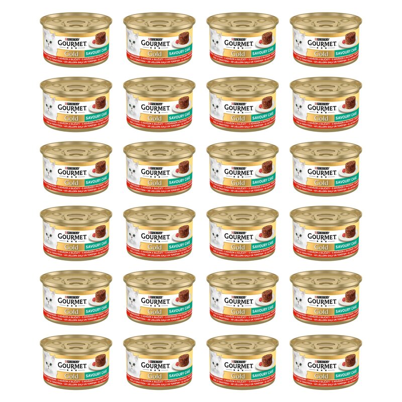 Karma dla kota GOURMET Gold Savoury Cake Wołowina z Pomidorami 24 x 85 g