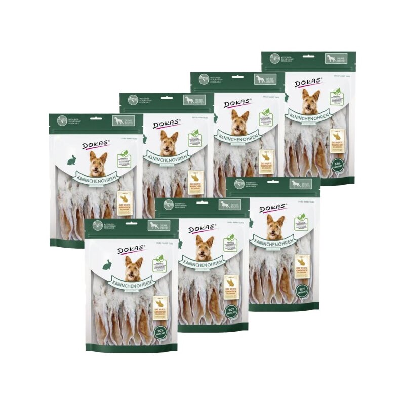 Przysmak dla psa DOKAS Uszy królicze z sierścią 7 x 180 g