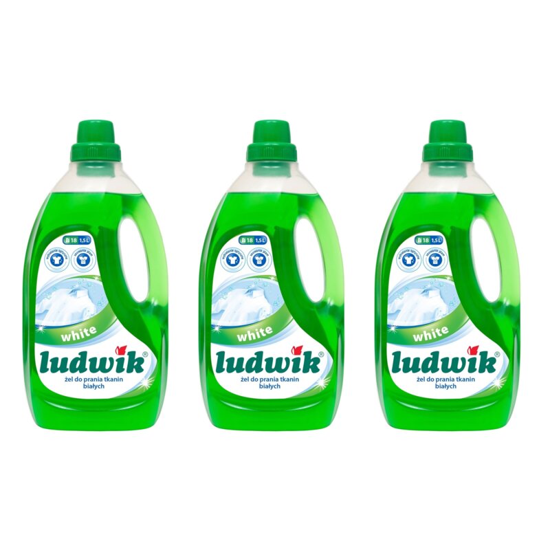 Żel do prania LUDWIK White 3 x 1500 ml do białych tkanin