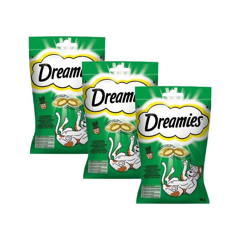 Przysmak dla kota DREAMIES z Nutą Kocimiętki 3 x 60 g