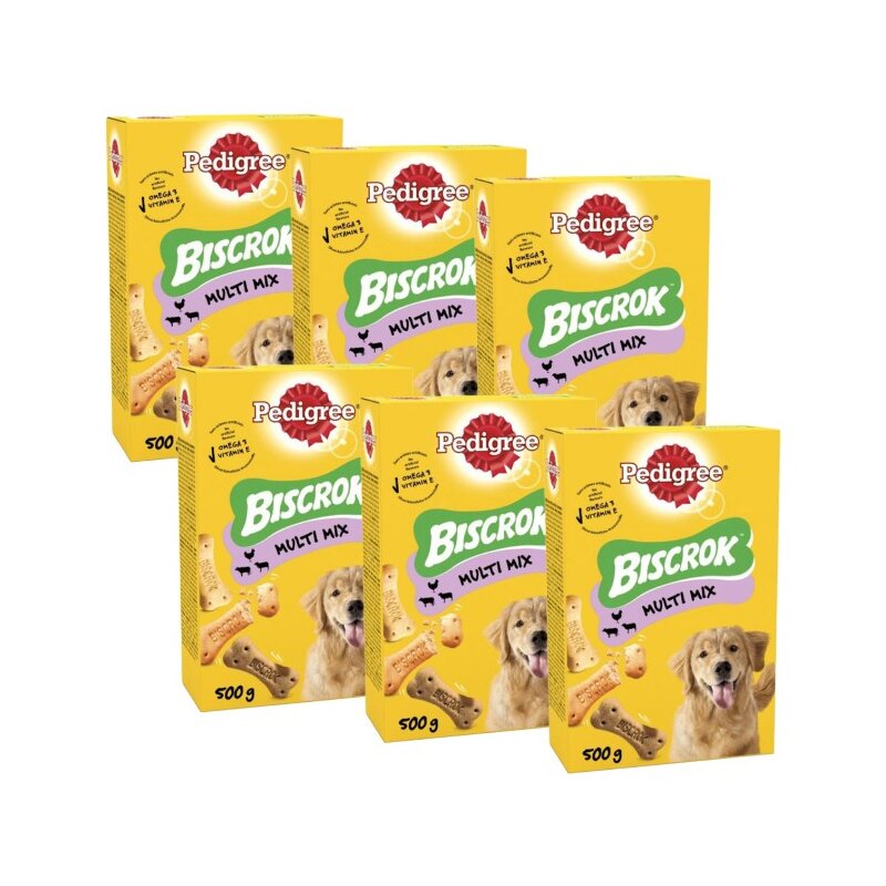 Przysmak dla psa PEDIGREE Biscrok Multi Wołowina z jagnięciną i kurczakiem 6 x 500 g