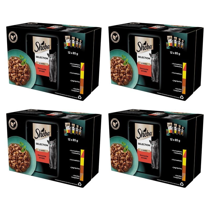 Karma dla kota SHEBA Selection In Sauce Mix smaków 48 x 85 g