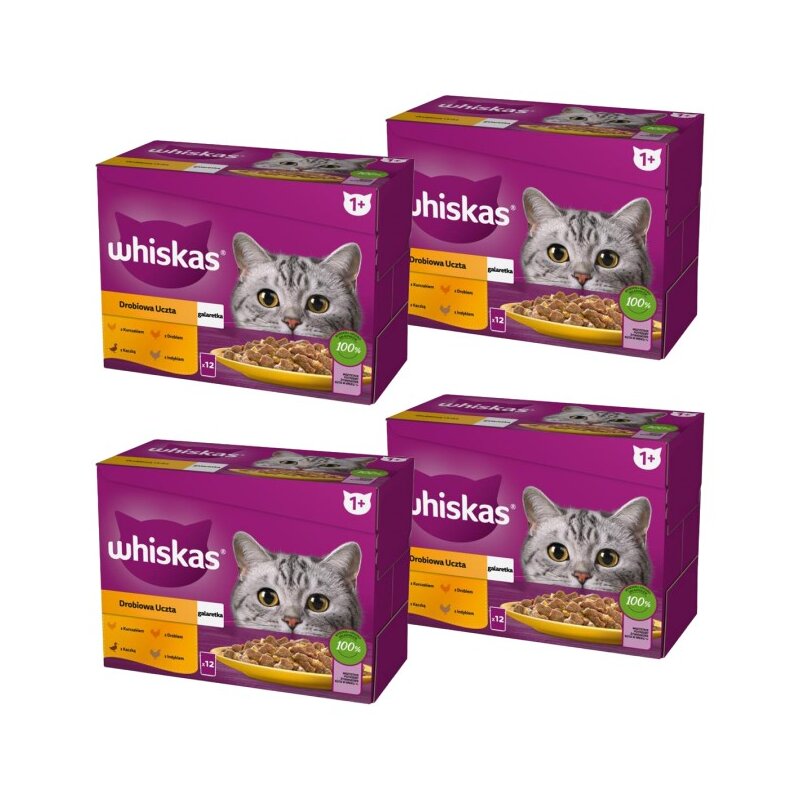 Karma dla kota WHISKAS Drobiowa Uczta (48 x 85 g)