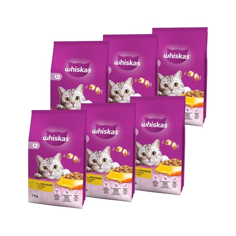 Karma dla kota WHISKAS Kurczak 6 x 1.4 kg