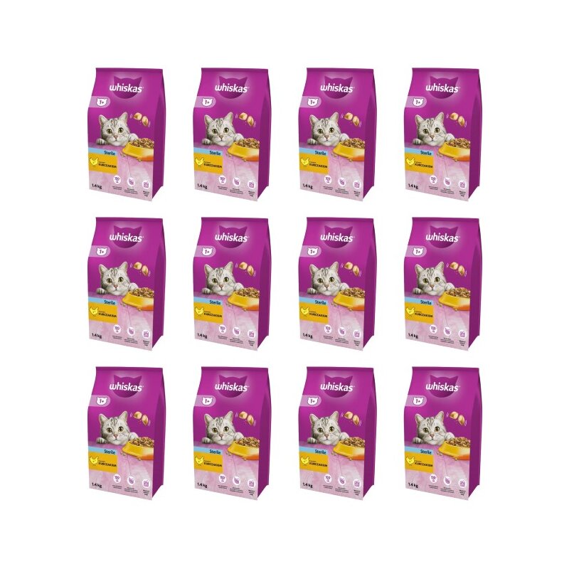 Karma dla kota WHISKAS Sterile Kurczak 12 x 1.4 kg