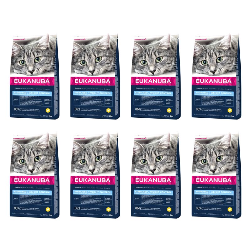 Karma dla kota EUKANUBA Sterilised/Weight Control Kurczak 8 x 2 kg