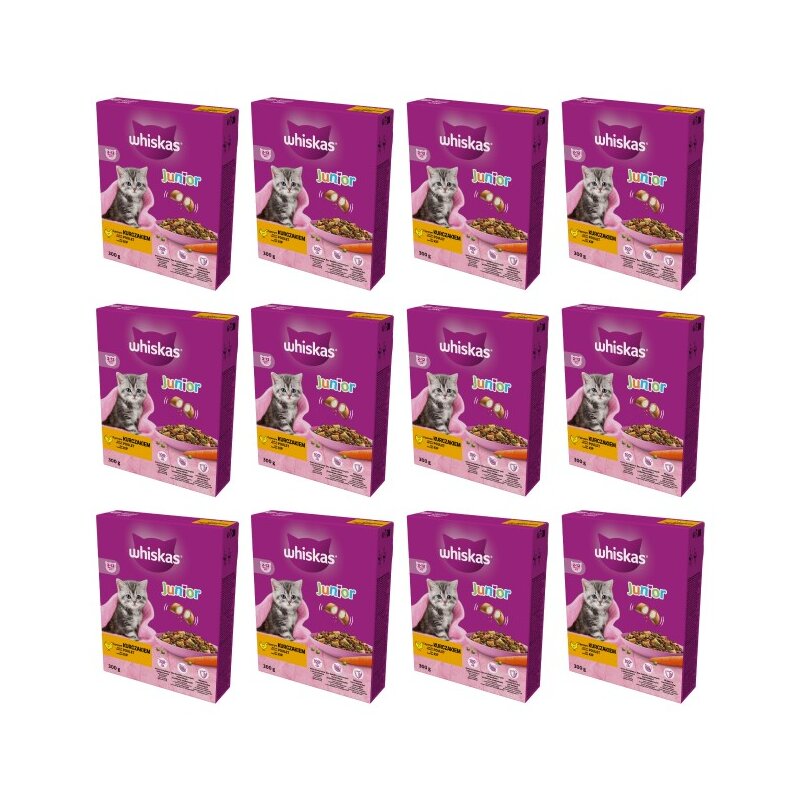 Karma dla kota WHISKAS Junior z kurczakiem 12 x 300 g