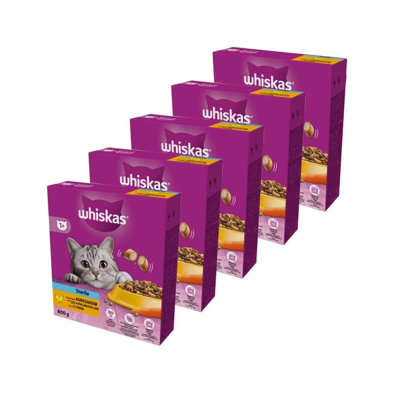 Karma dla kota WHISKAS Sterile Kurczak 5 x 800 g