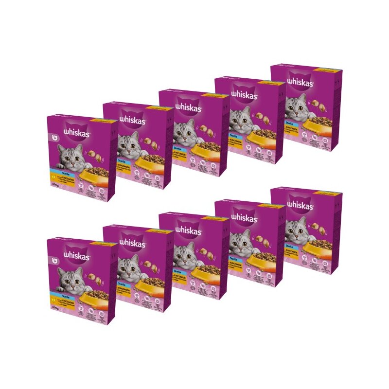 Karma dla kota WHISKAS Sterile Kurczak 10 x 800 g