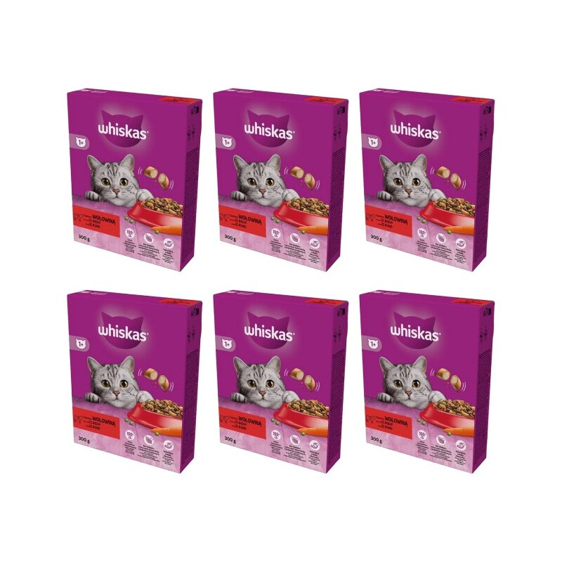 Karma dla kota WHISKAS Wołowina 6 x 300 g