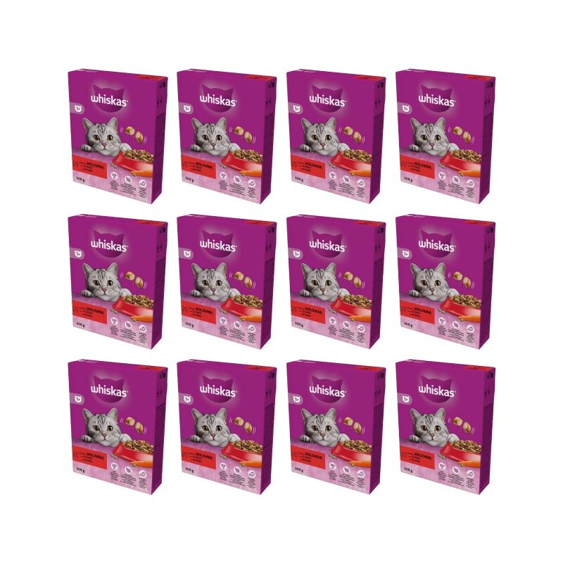 Karma dla kota WHISKAS Wołowina 12 x 300 g