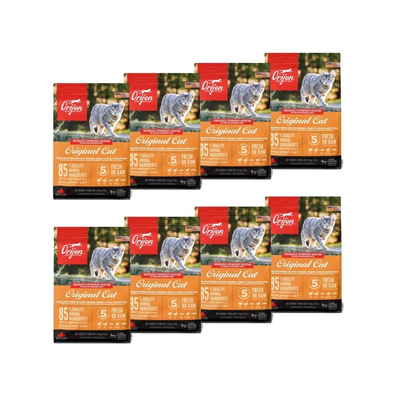 Karma dla kota ORIJEN Cat Kurczak z indykiem i rybami 8 x 1.8 kg
