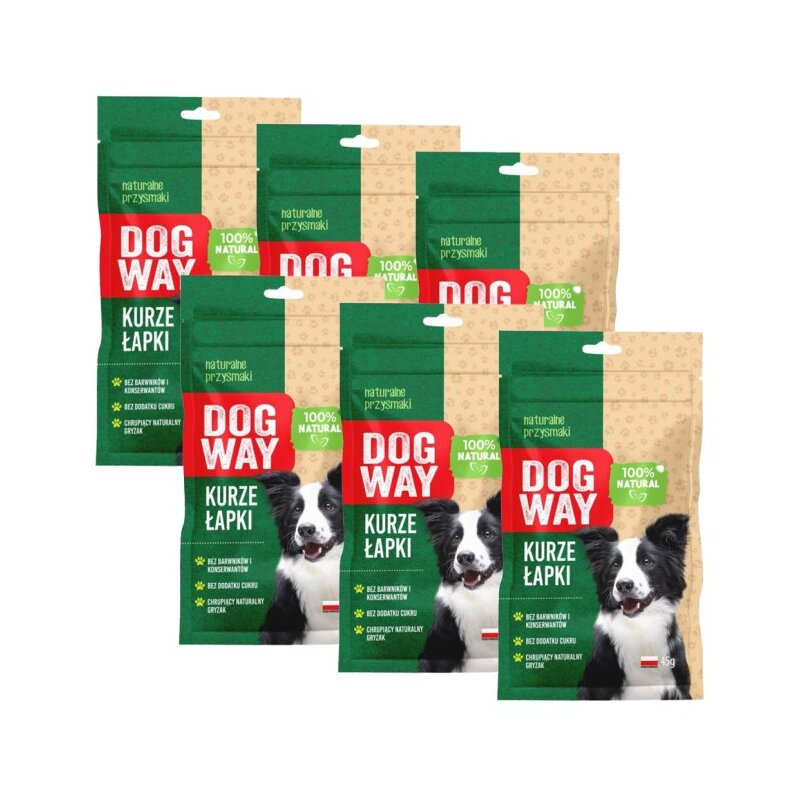 Przysmak dla psa DOGWAY 100% Natural Kurze łapki 6 x 45 g