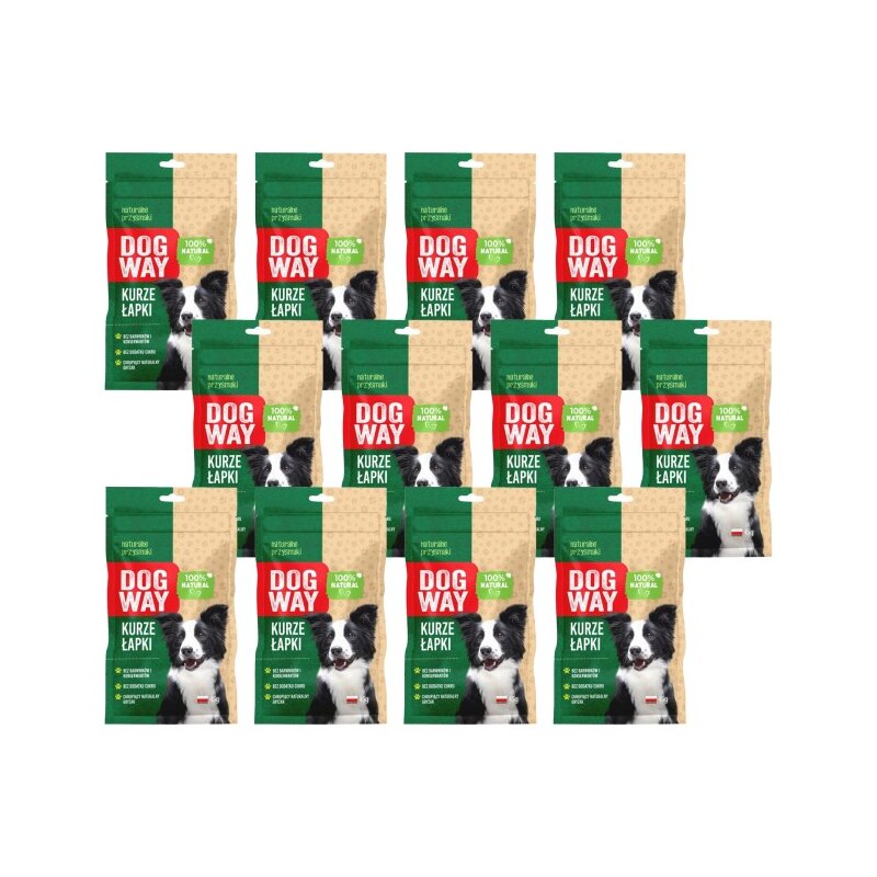 Przysmak dla psa DOGWAY 100% Natural Kurze łapki 12 x 45 g