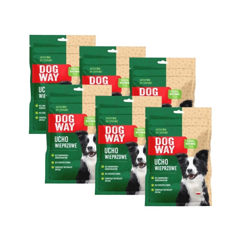 Przysmak dla psa DOGWAY Ucho Wieprzowe 6 x 35 g