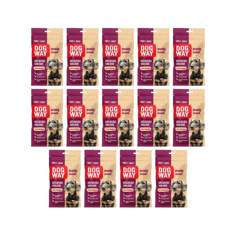 Przysmak dla psa DOGWAY Meaty Snack Kiełbaski wołowe 14 x 60 g