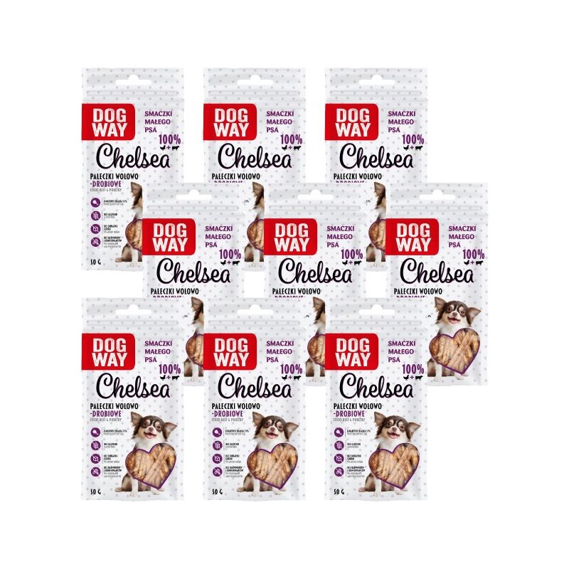 Przysmak dla psa DOGWAY Chelsea Wołowo-drobiowy 9 x 50 g