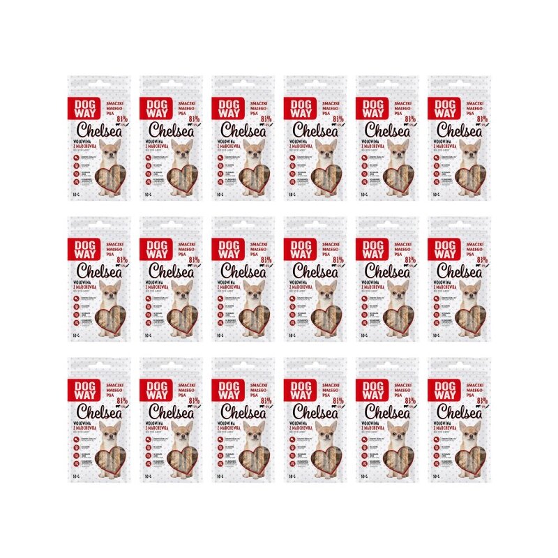 Przysmak dla psa DOGWAY Chelsea Wołowina z marchewką 18 x 50 g