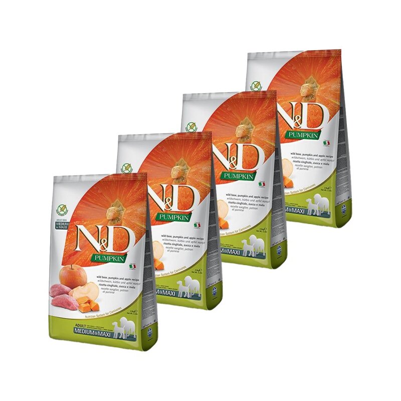 Karma dla psa FARMINA N&D Dziczyzna z dynią i jabłkiem Medium & Maxi 4 x 2.5 kg