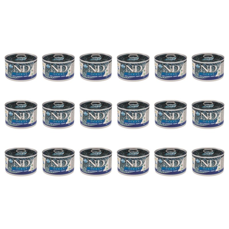 Karma dla psa FARMINA N&D Ocean Puppy Mini Dorsz z dynią 18 x 140 g