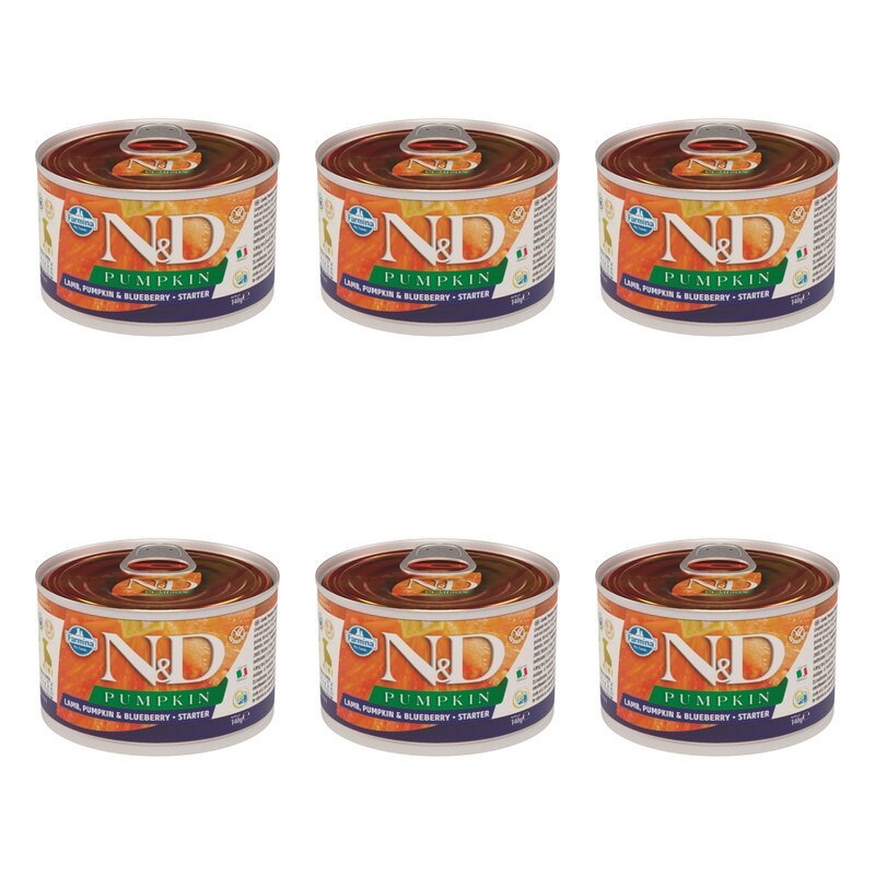 Karma dla psa FARMINA N&D Pumpkin Jagnięcina z dynią i borówką Starter 6 x 140 g