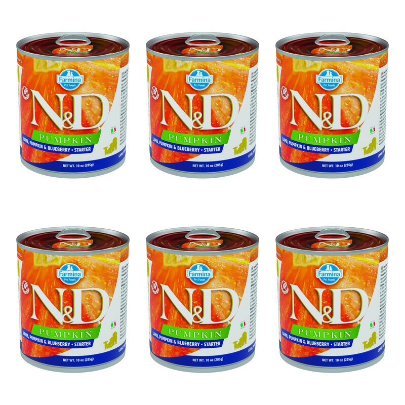 Karma dla psa FARMINA N&D Pumpkin Jagnięcina z dynią i borówką Starter 6 x 285 g