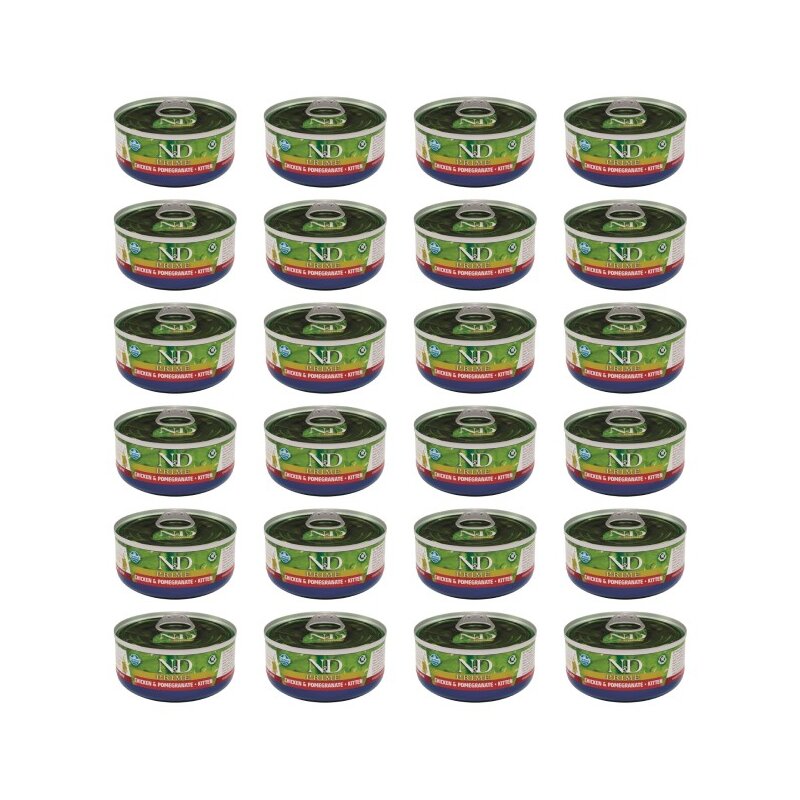 Karma dla kota FARMINA N&D Prime Kitten Kurczak z granatem 24 x 70 g