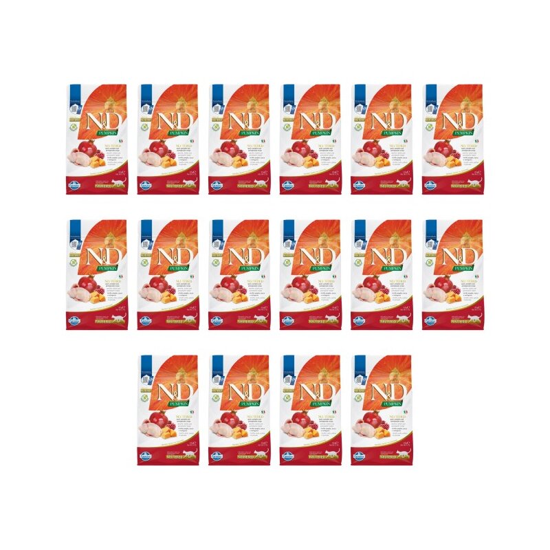 Karma dla kota FARMINA N&D Pumpkin Przepiórka z dynią i granatem 16 x 300 g