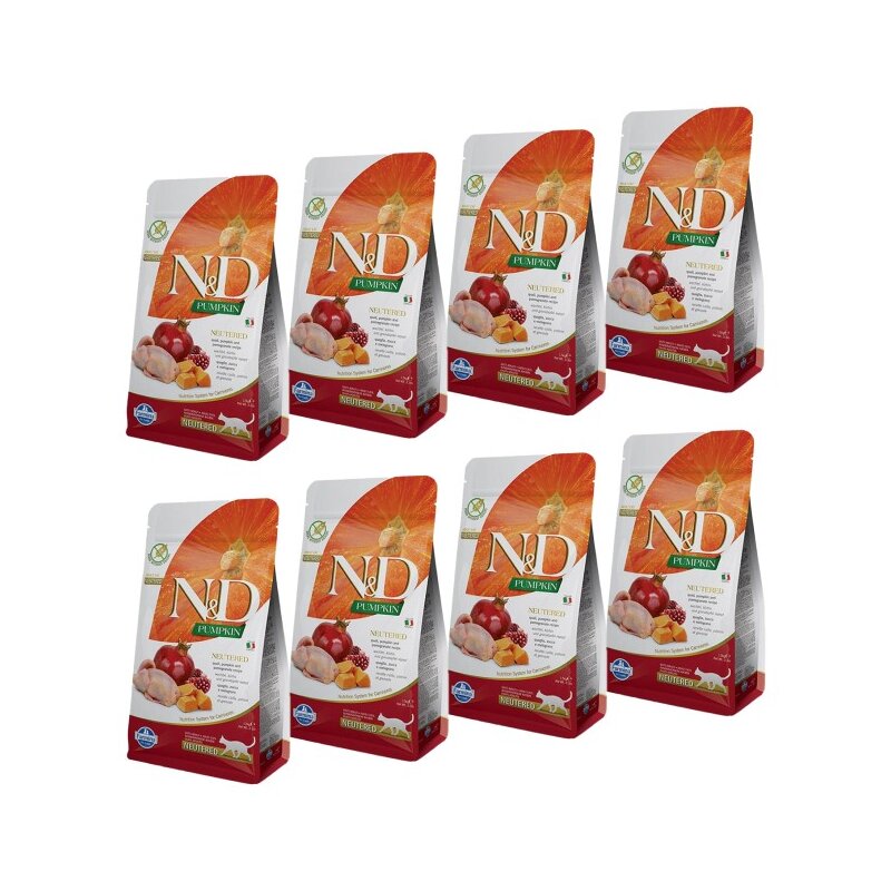 Karma dla kota FARMINA N&D Pumpkin Przepiórka z dynią i granatem 8 x 1.5 kg