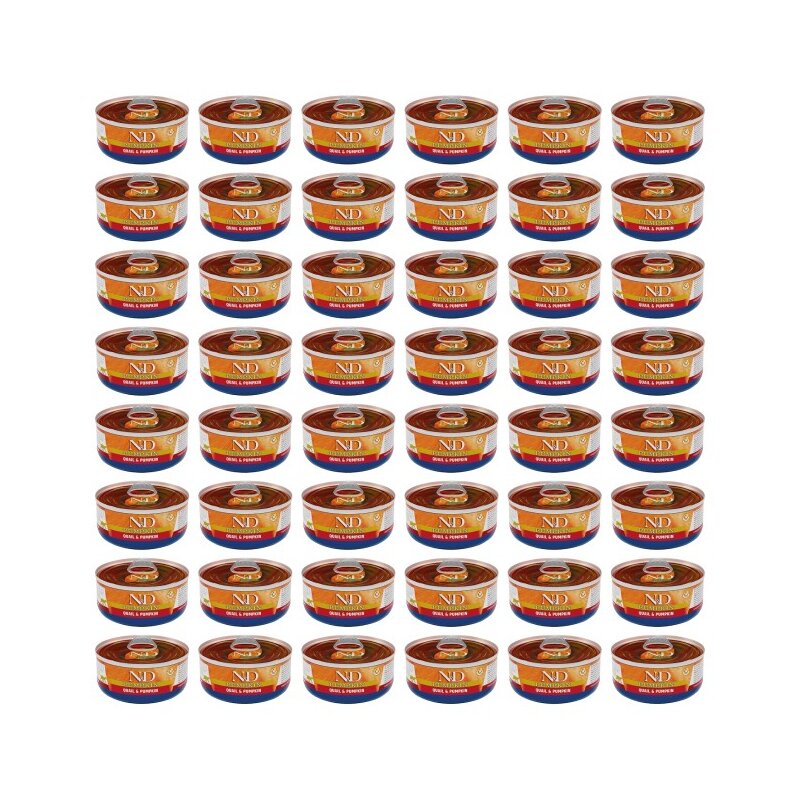 Karma dla kota FARMINA N&D Przepiórka z dynią 48 x 70 g